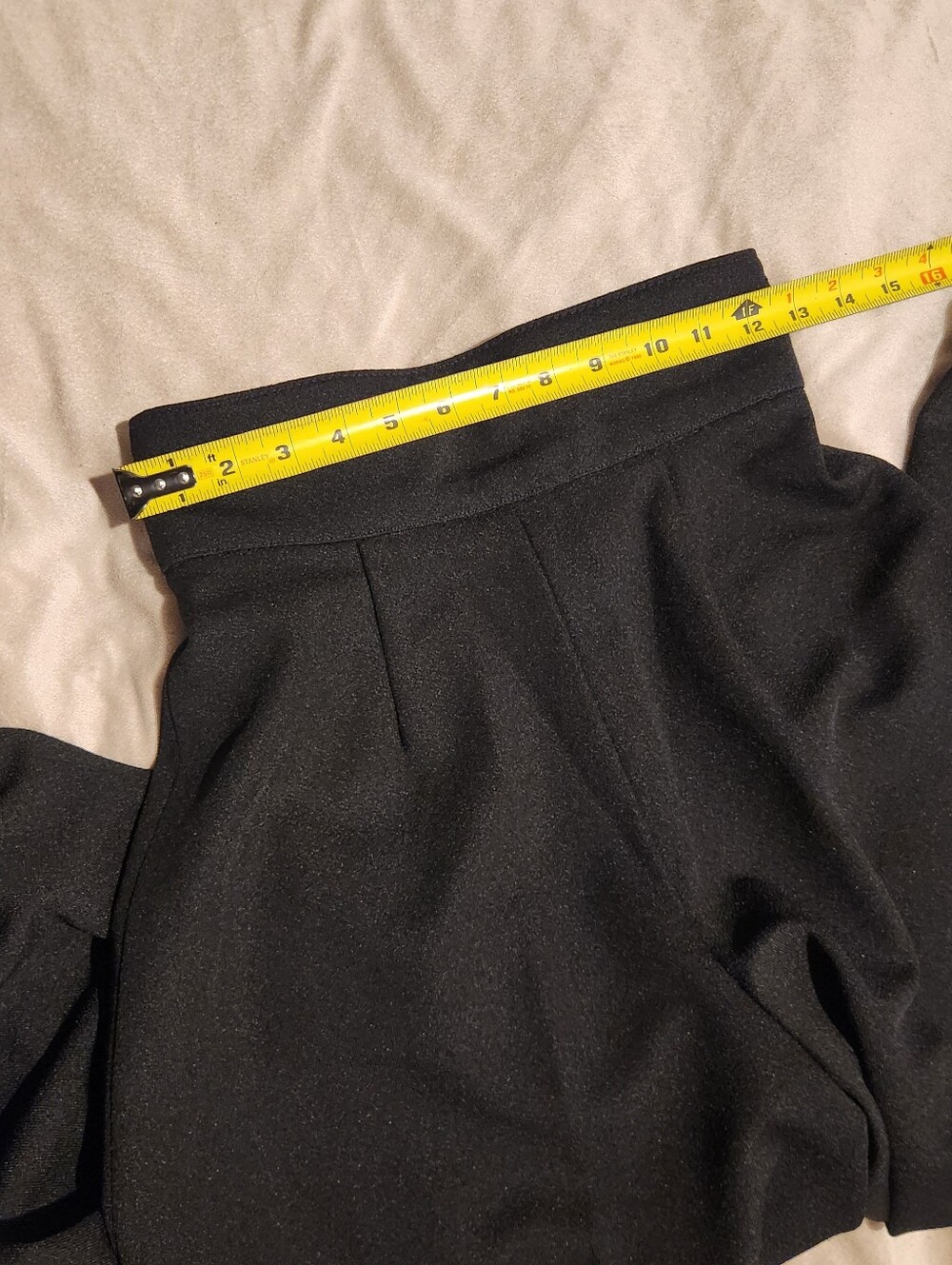 Dark Academia Custom Black Wide Leg Pants - Handmade High Rise Flowy Trousers XS - Picture 7 of 8
